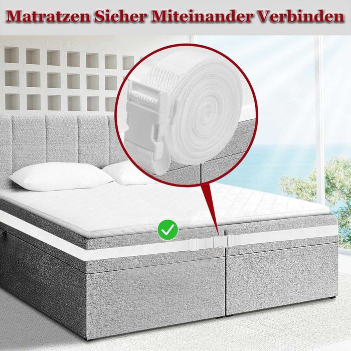 Pas do Łączenia Materacy 10m GUOSIYAO, Regulowany, Biały