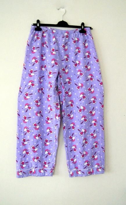 Snoopy Snoopi snopi fioletowe liliowe spodnie do pizamy dol 38 M 40 L