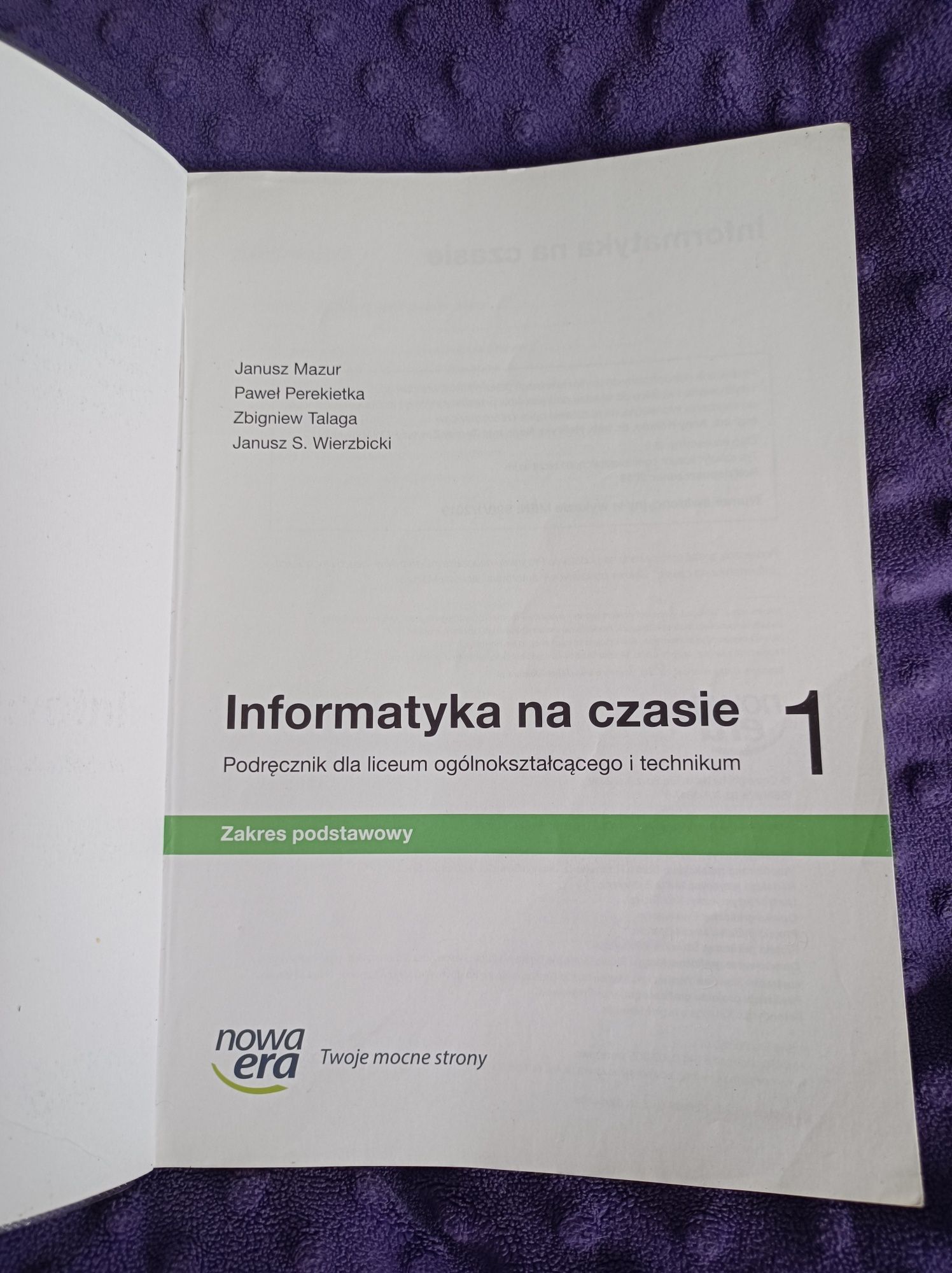 Informatyka na czasie 1 Podręcznik Zakres podstaw.