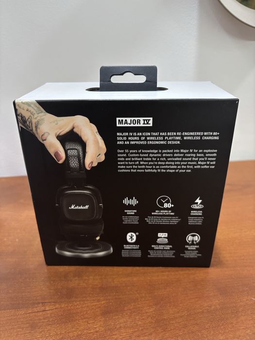 Marshall Major IV Auscultadores Preto Bluetooth novos / selados