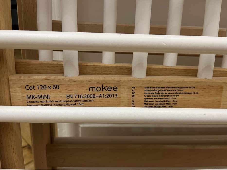Łóżeczko dzieciece Mokee Mini 120 x 60 cm drewniane