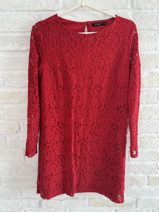 Sukienka Mohito XS czerwona koronka