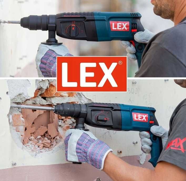 Młotowiertarka WIERTARKA UDAROWA LEX SDS Plus 2500W Walizka Wiertła