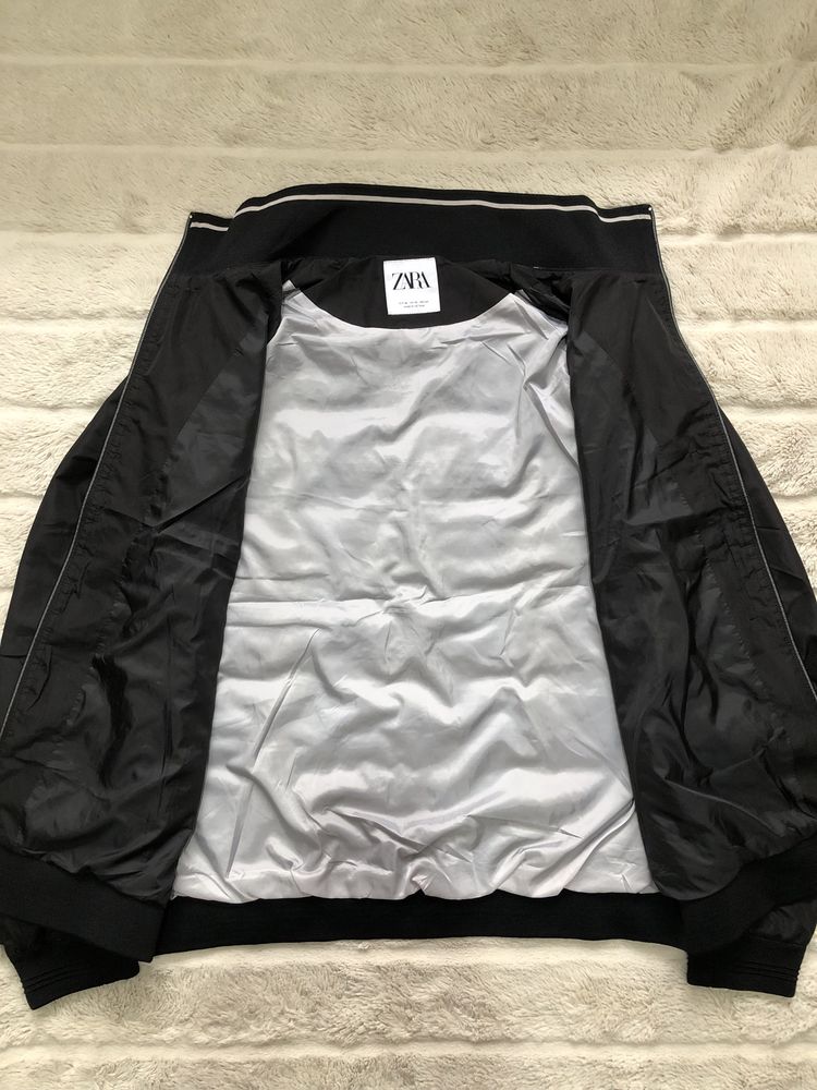 ZARA BASIC (L) BLACK JACKET мужская ветровка куртка курточка черная ор
