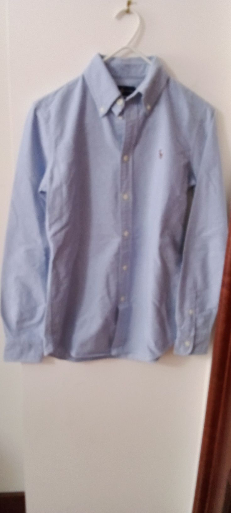Camisa Ralph Lauren, azul claro, Oxford, tamanho XS