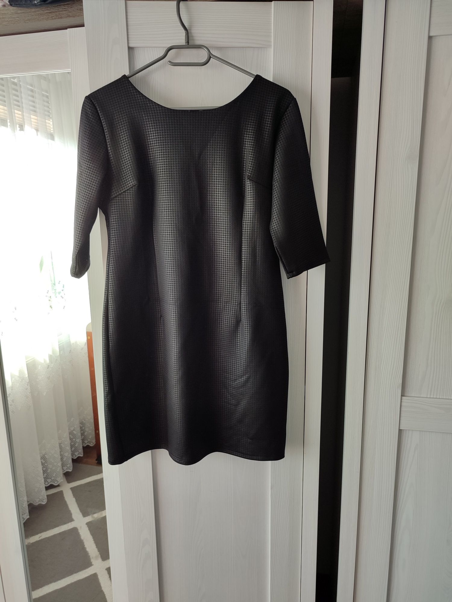 Czarna elegancka sukienka tunika pogrzeb mała czarna rozmiar 36/38