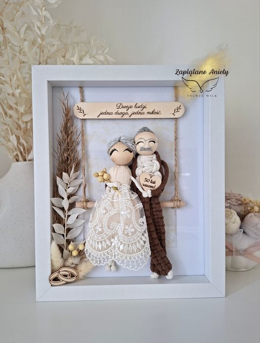 Makramowa pamiątka rocznicy ślubu