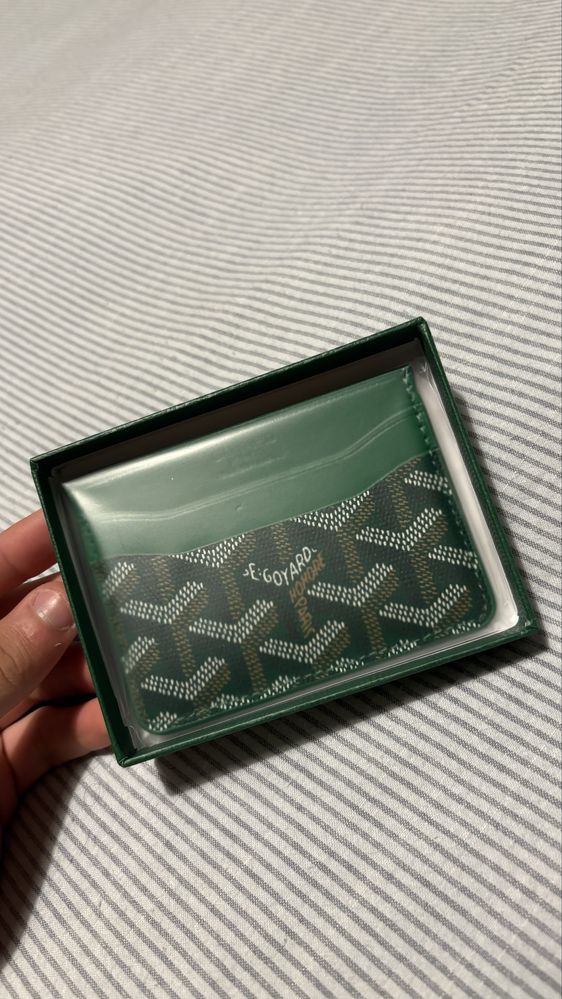 Carteira Goyard Verde Nova na caixa