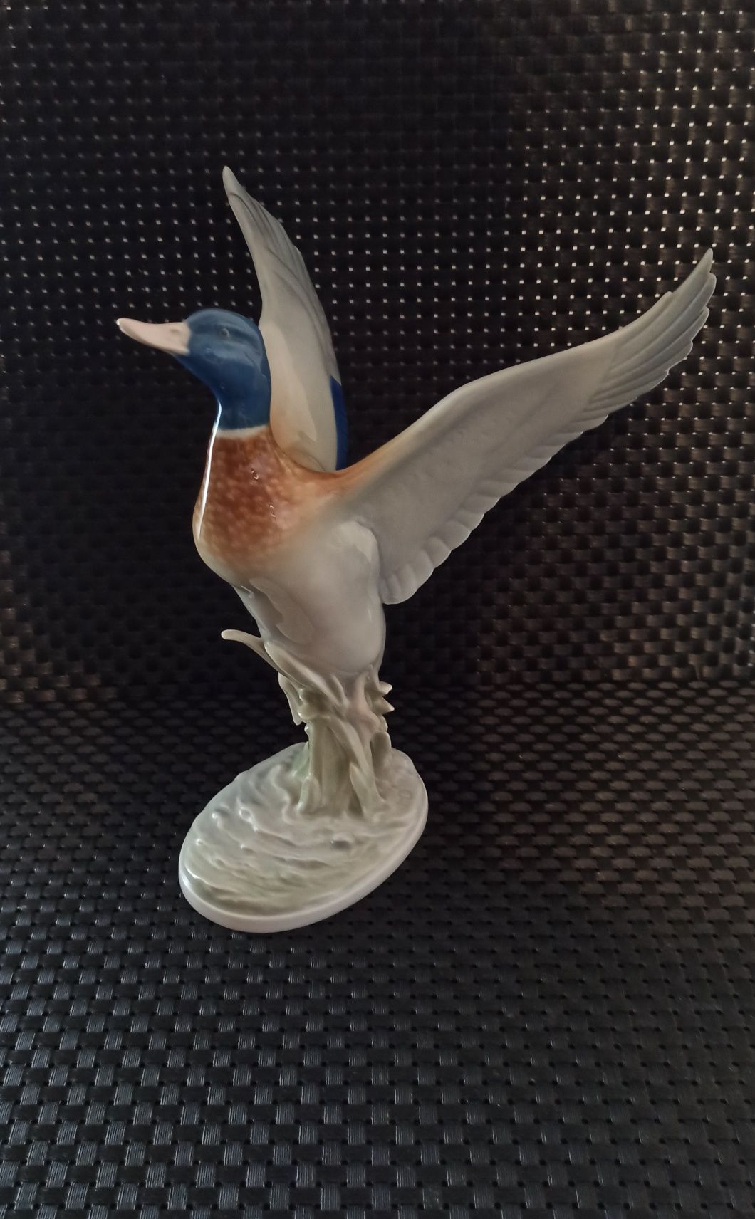 Porcelana TURYNGIA Metzler & Ortloff Figurka Dzikiej Kaczki h 24 cm
