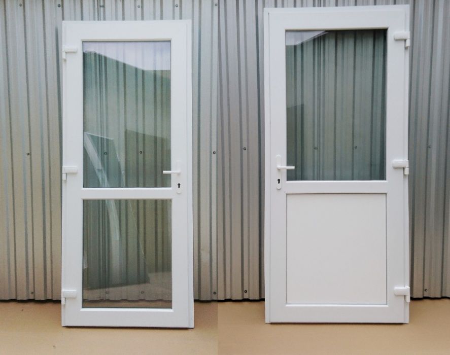 Drzwi PCV zewnętrzne 90x210 białe sklepowe RÓŻNE ROZMIARY OD RĘKI