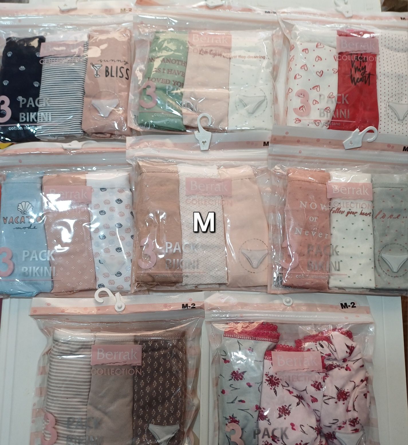 Трусики жіночі -сліпи набори по 3шт  M L XL котон Berrak Туреччина