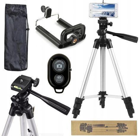 Statyw uchwyt na telefon kamere tripod 3 w 1 pilot bluetooth