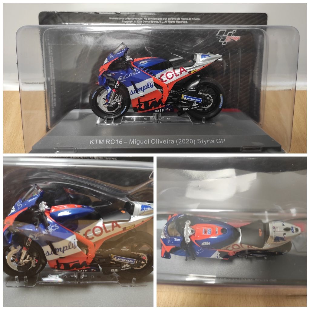 Miguel Oliveira KTM RC16 escala 1:18 inclui portes