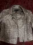 Blazer prateado de lantejolas Mango