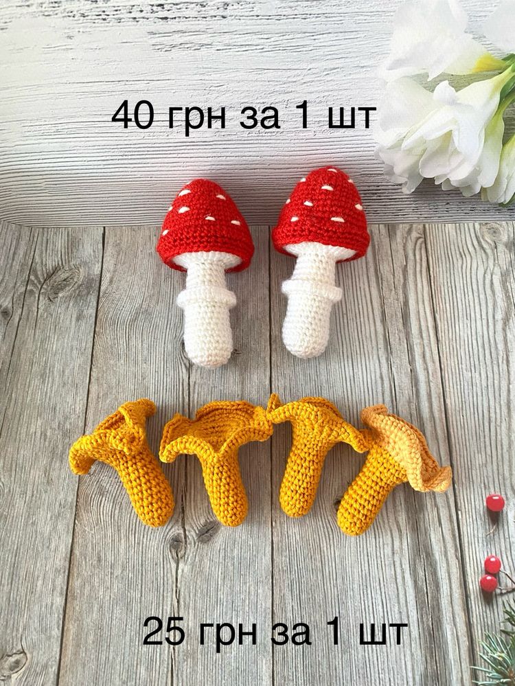Грибы, листья. Ручная работа