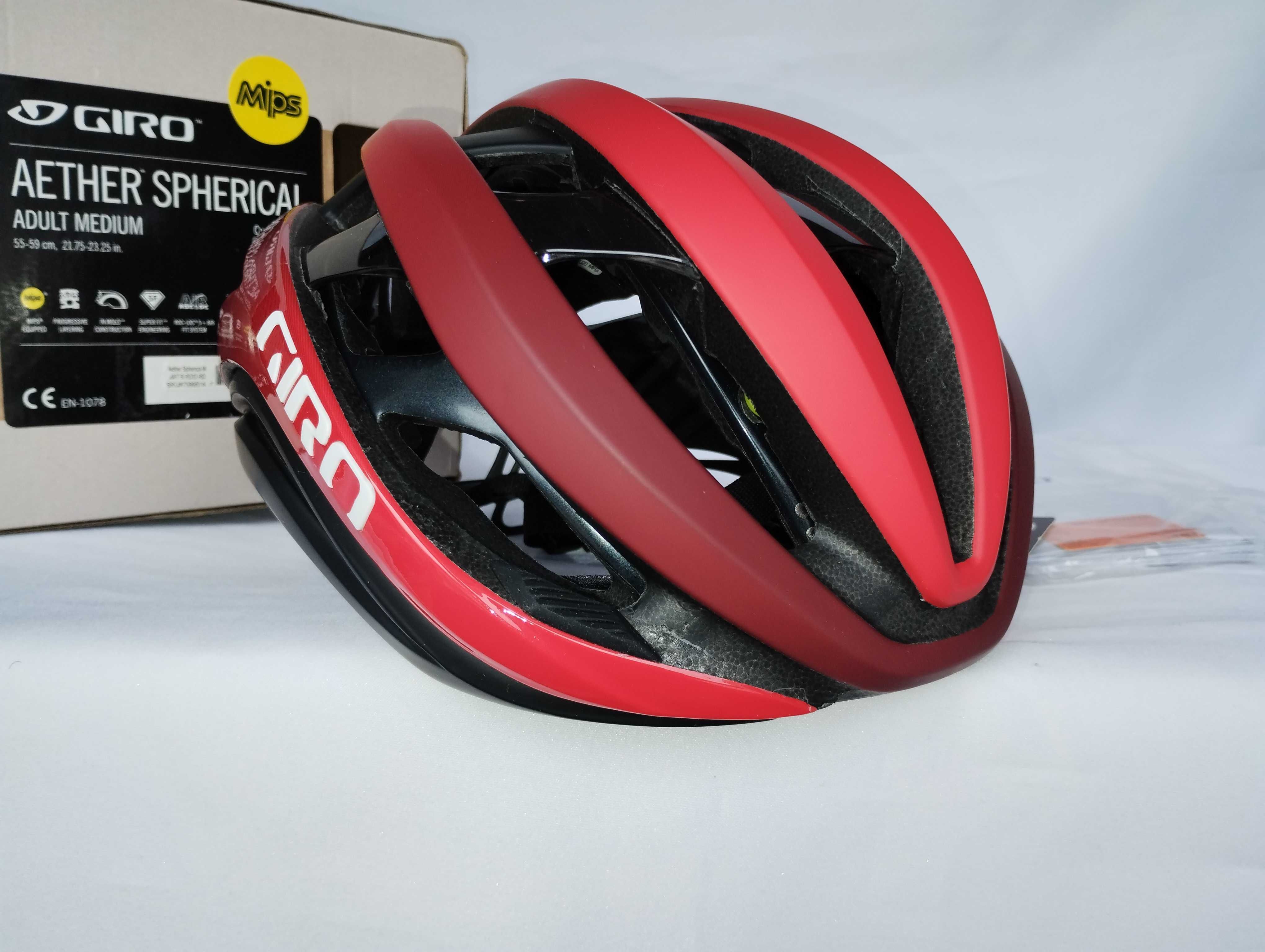 Kask rowerowy Giro Aether Spherical Mips Bright Red Dark M 55-59cm
