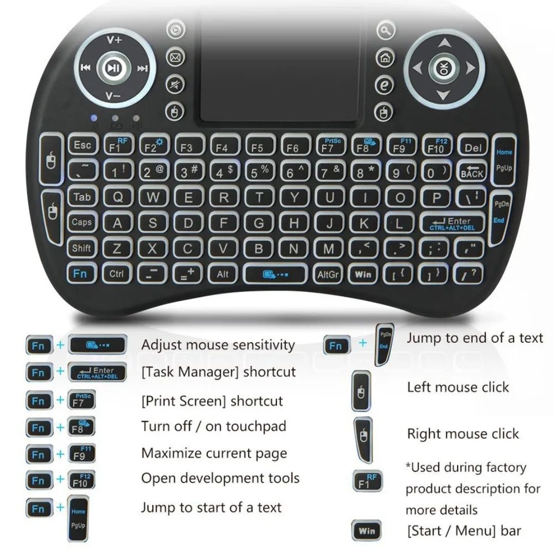 Mini teclado bluetooth (touchpad) Smartvs/tablet/Android..