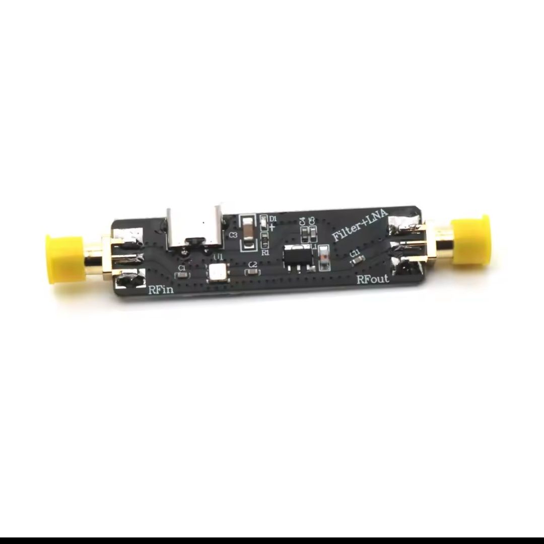 LNA підсилювач радіосигналів + фільтр 433MHz 23dB, USB 5V тип С, SMA-f