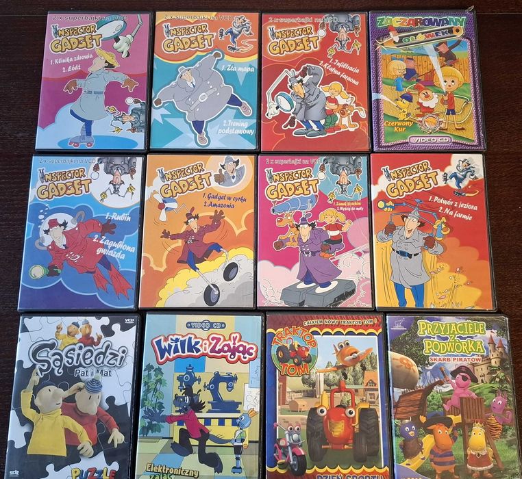 Zestaw bajek na DVD/VCD m.in Wilk i zając, Inspektor Gadget OPIS!