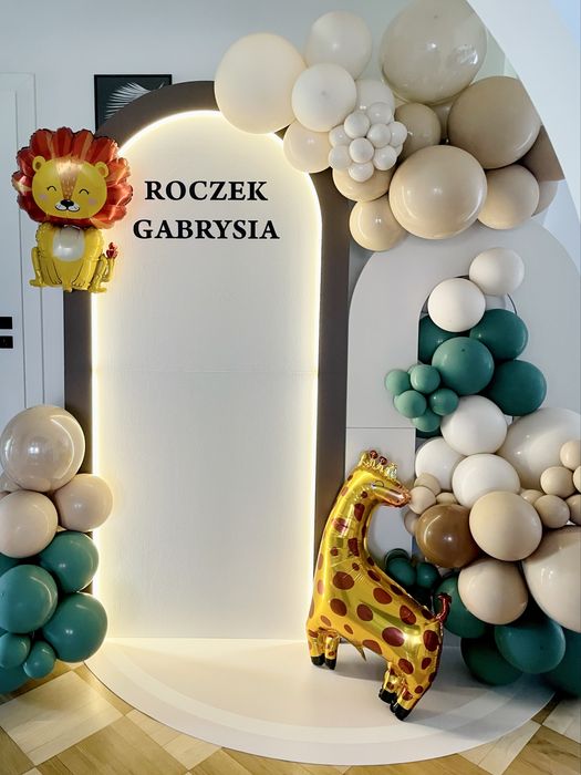 Ścianka zdjęciowa balonowa chrzest roczek urodziny event firmowy