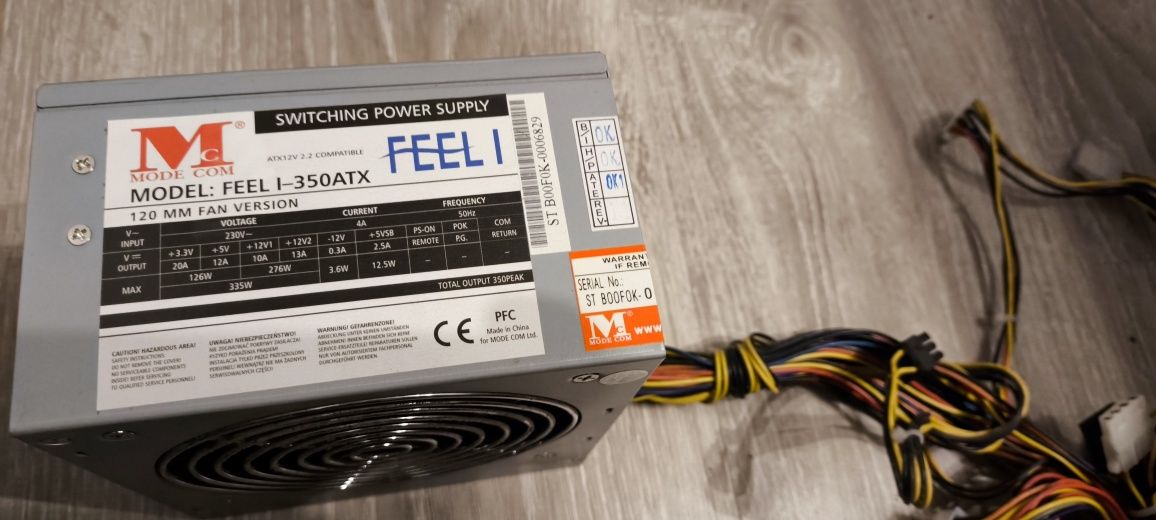 Zasilacz ATX Feel I 350W Sprawny