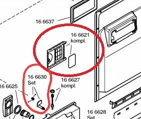 Części 166630 do Klapki dozownika tabletki do zmywarki Bosch
