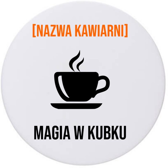 Podkładki ceramiczne pod Kubek x4 DLA KAWIARNI + TWOJA NAZWA KAWIARNI
