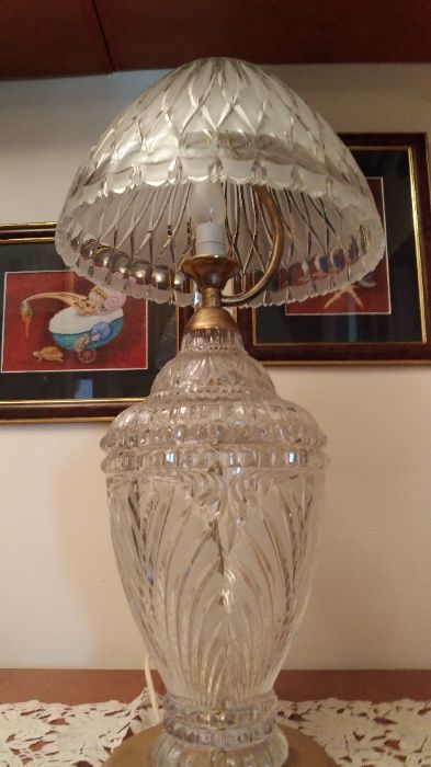 Elegancka Duża lampa kryształ biały
