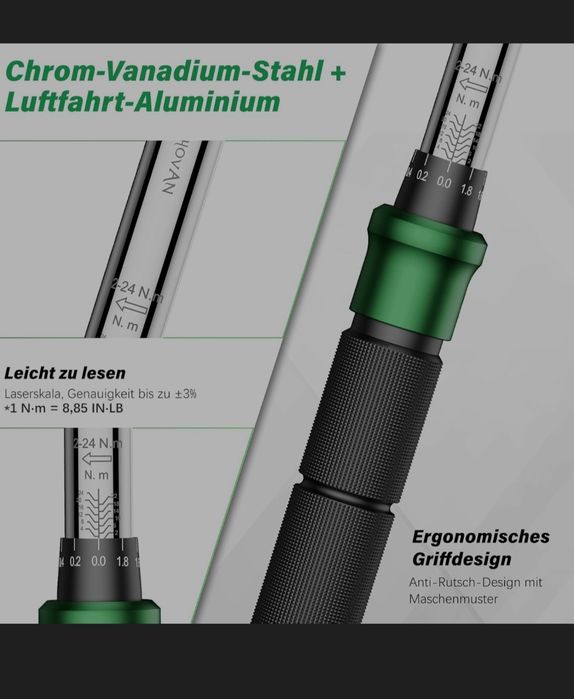 Динамометричний ключ з набором torx, шестигранник, і  біти викрутки