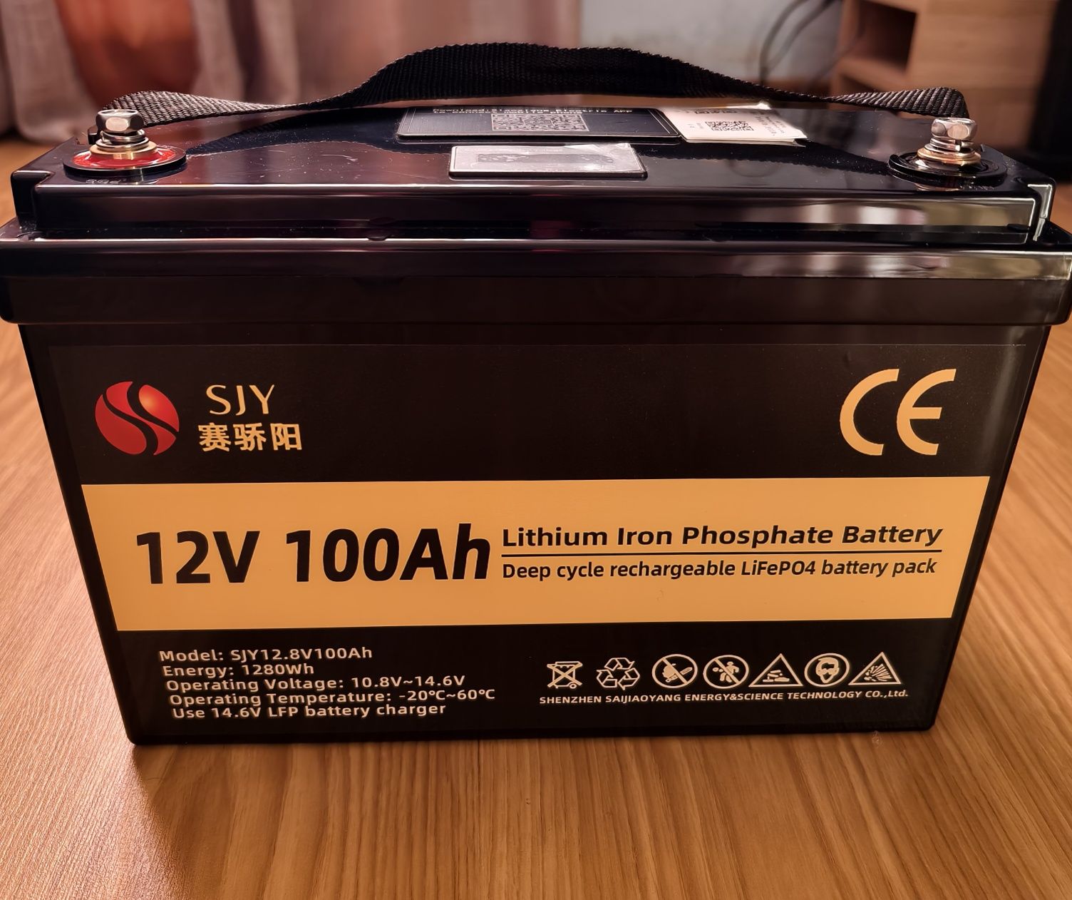 Літій залізо фосфатний акумулятор SJY 12v LiFePO4 100ah зі Смарт BMS
