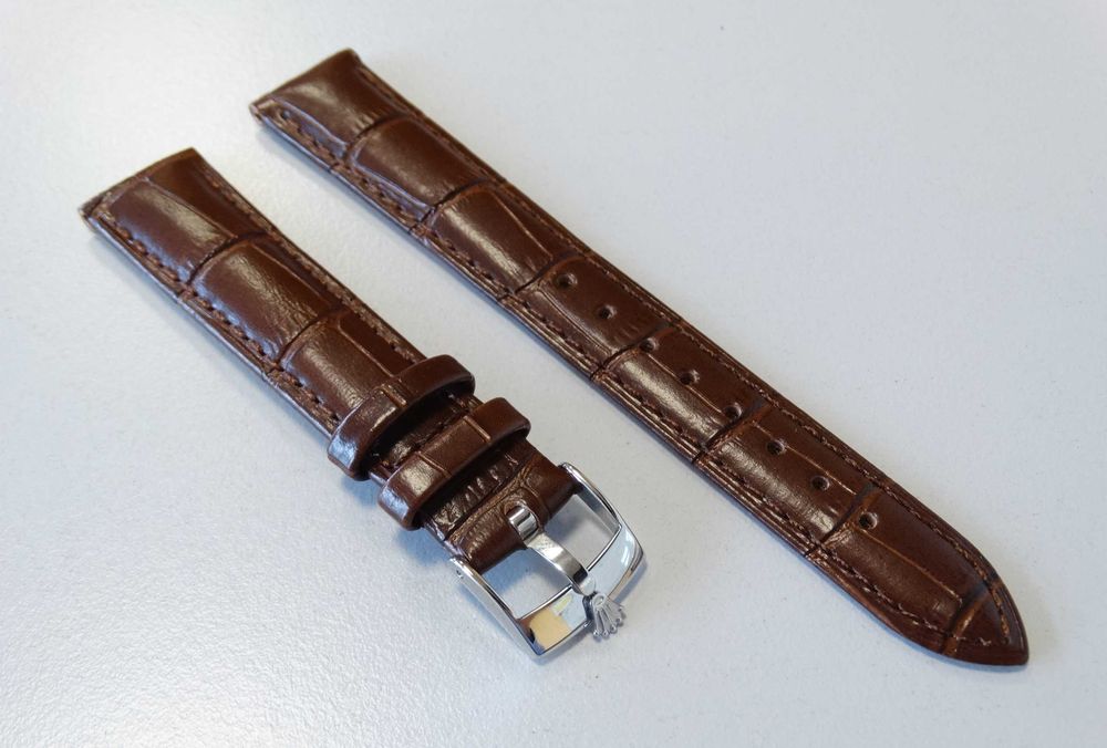 Pasek skórzany do zegarka Rolex 18mm brązowy przyrząd do wymiany paska