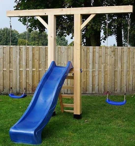Huśtawka ze zjeżdżalnia zjeżdżalnia plac zabaw drewniany solidny