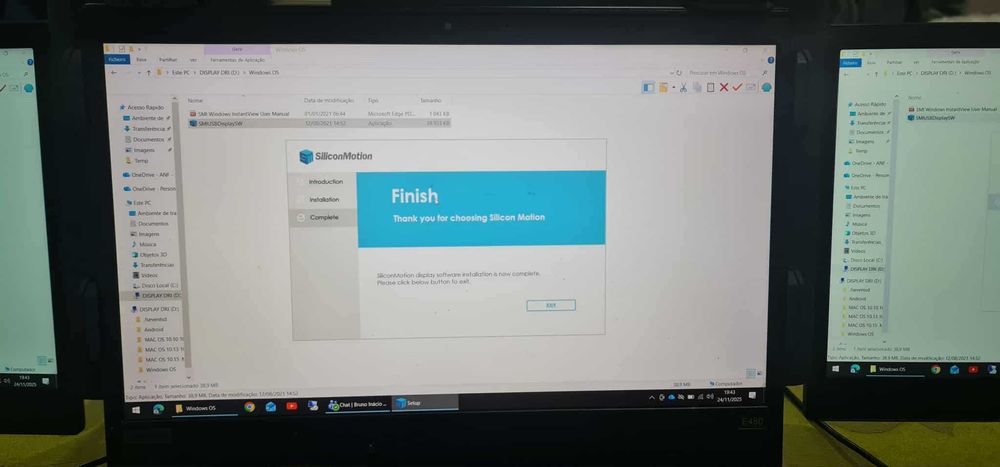 Monitor triplo secundário para portátil 1920x1080 60hz