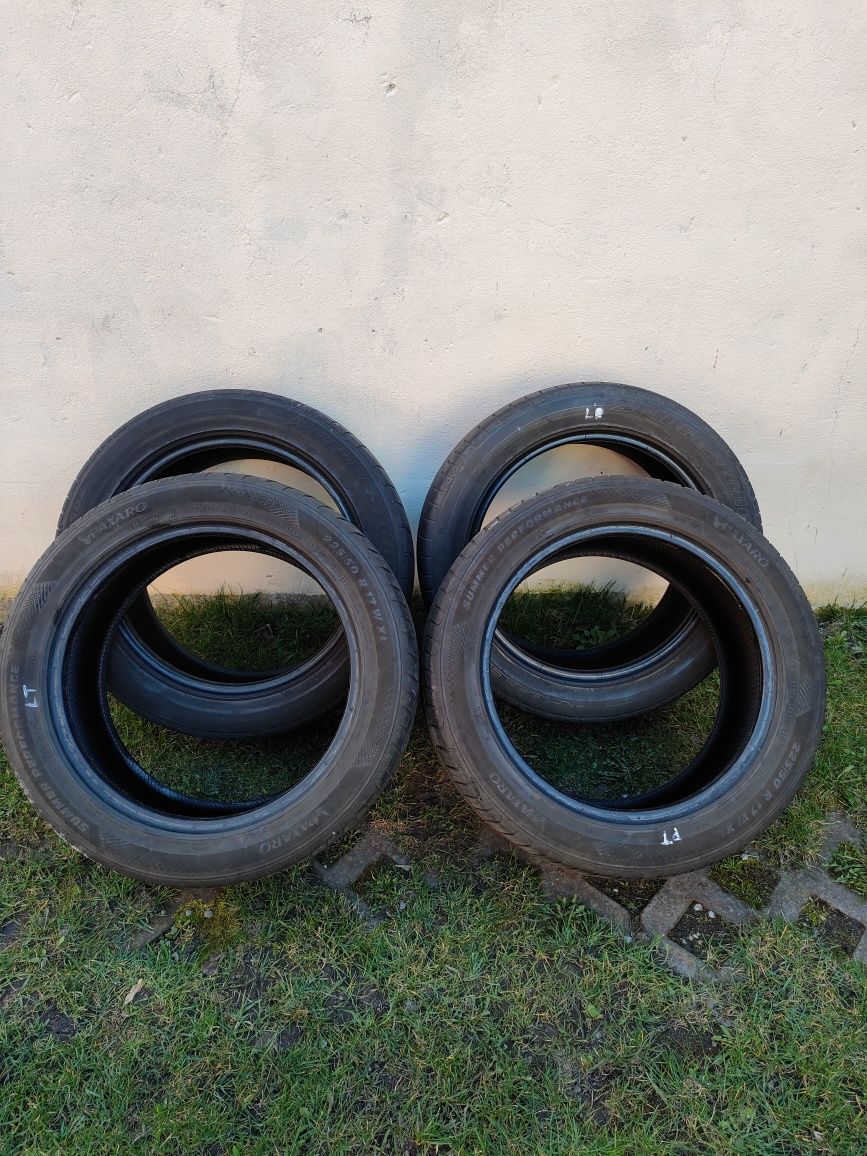 4 opony letnie 225/50/r17 2x Paxaro (2017r), 2x Bridgestone(2008,2012)