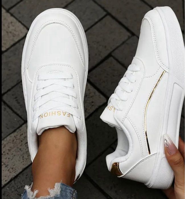 Стильные женские белые кеды 42 р, новые белые кроссовки