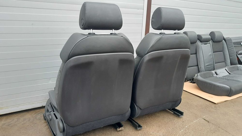 Czarne fotele półskóry S-line półskórzane wnętrze - AUDI A6 C6 / S6 C6