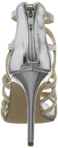 ALDO Liah Metallic Cage Heeled Sandals Silver - szpilki jak nowe 35