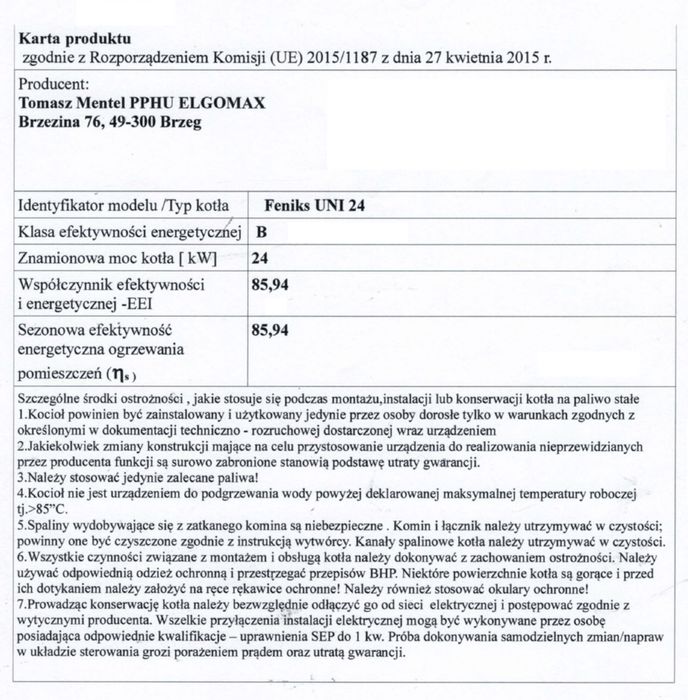 Kocioł zasypowy Feniks UNI 24 kW - nowoczesne i ekologiczne ogrzewanie