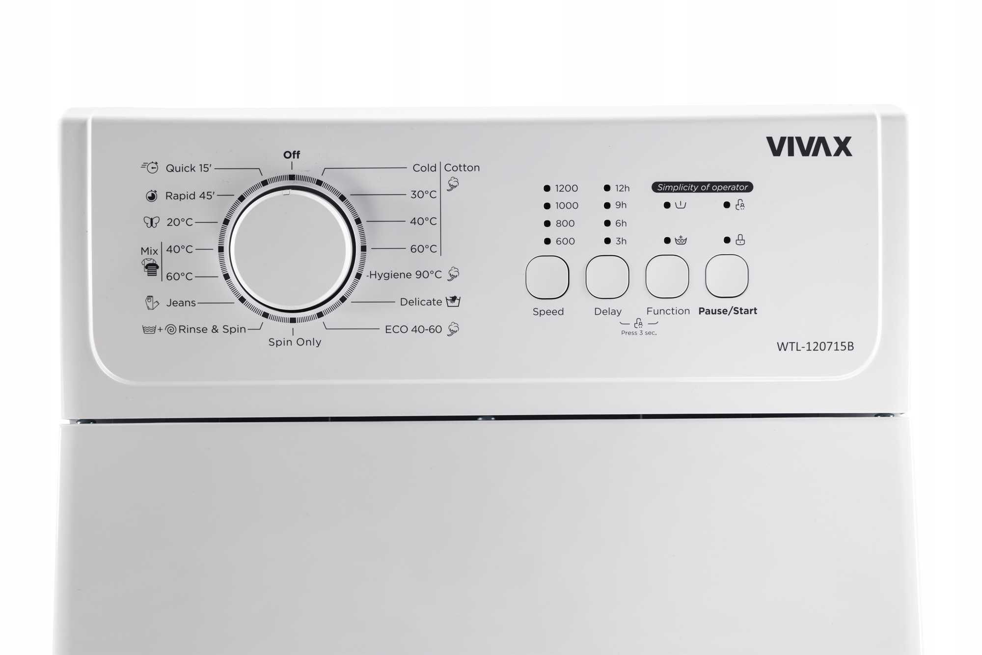 Pralka Automatyczna Vivax Wsad 7kg 1200obr Quick 15 Silnik Inwerterowy