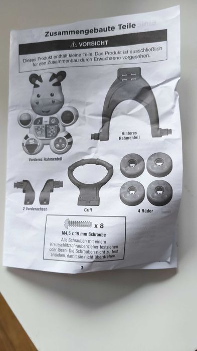 Interaktywny pchacz Zebra Fisher-Price wersja niemiecka chodzik