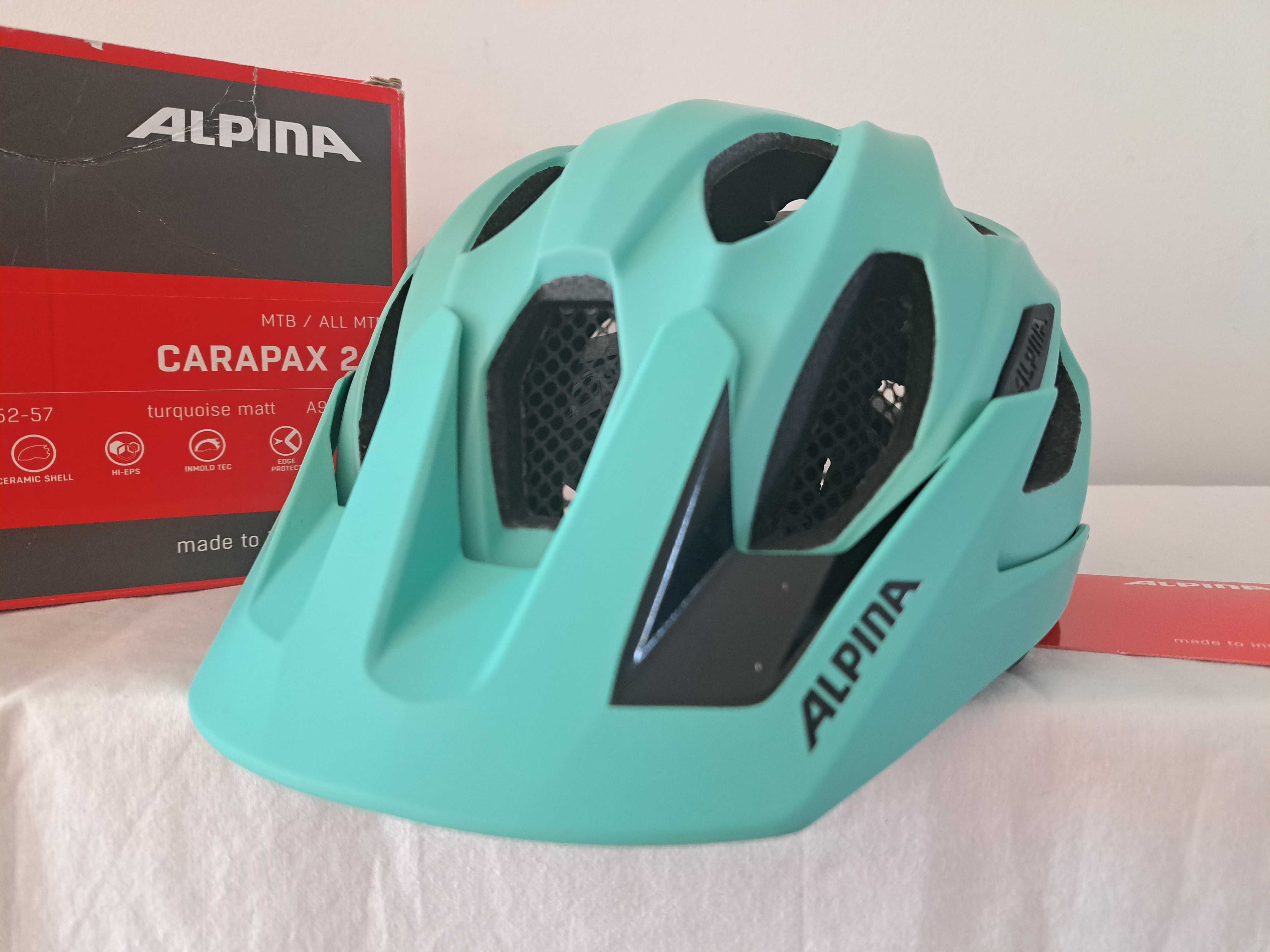 Kask rowerowy Alpina Carapax 2.0 Turquoise Matt M 52-57cm