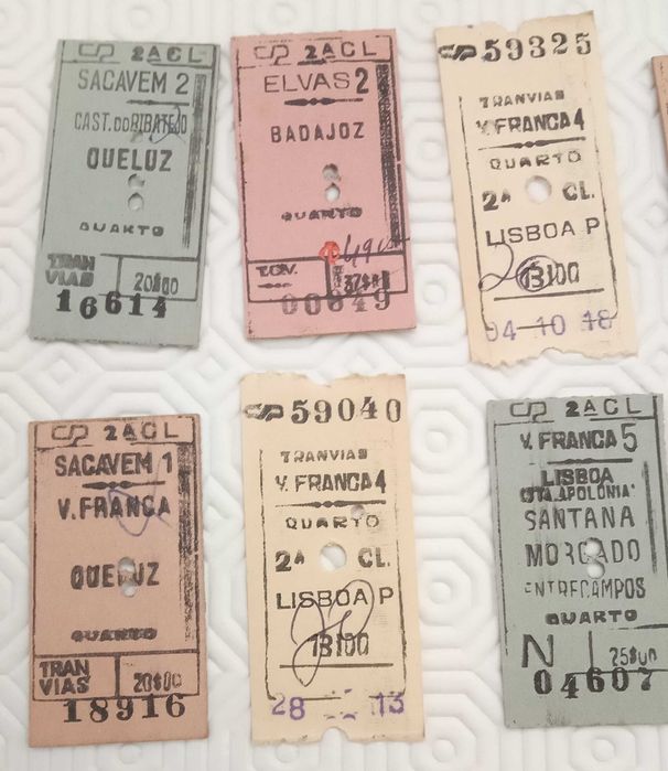 Bilhetes de comboio, CP, muito antigos, desde 5€