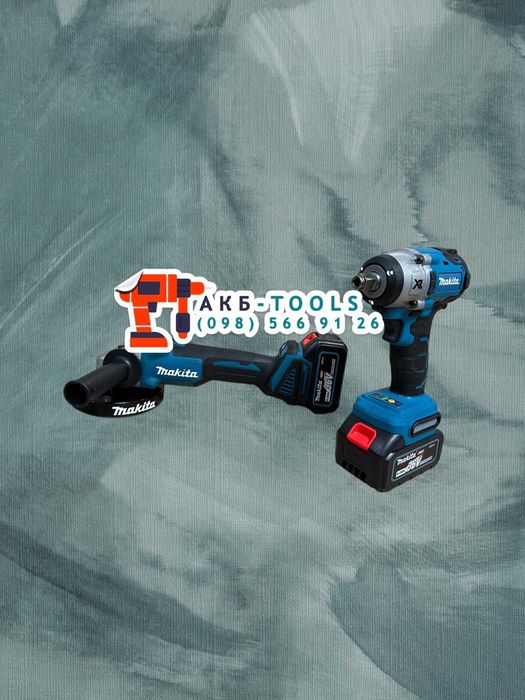 Безщітковий набір Makita 2/1 Гайковерт DTW650 Болгарка DGA504 Для СТО