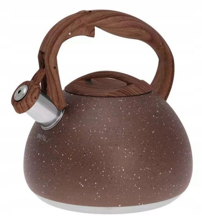 Czajnik stalowy 3 l brązowy marmur granit indukcja gaz