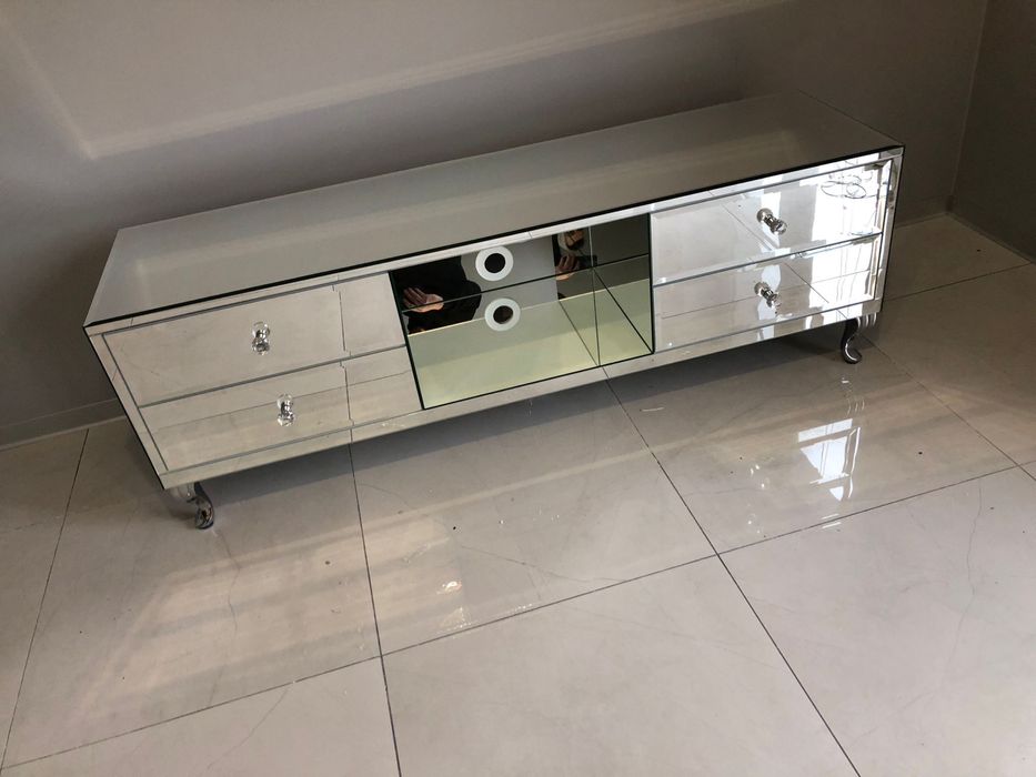 Rtv lustrzana, z lustra, salon, glamour, noga ludwik, kryształ !!!