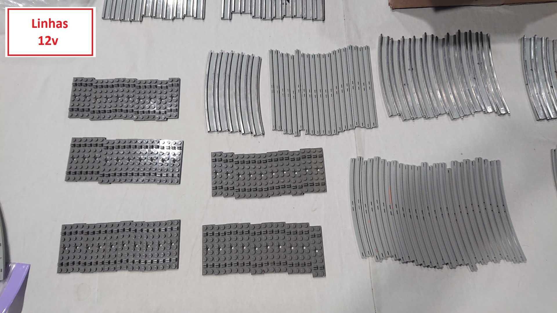 LEGO TRAIN Linhas 9v / 12v: 4548; retas; bifurcações; curvas; comandos