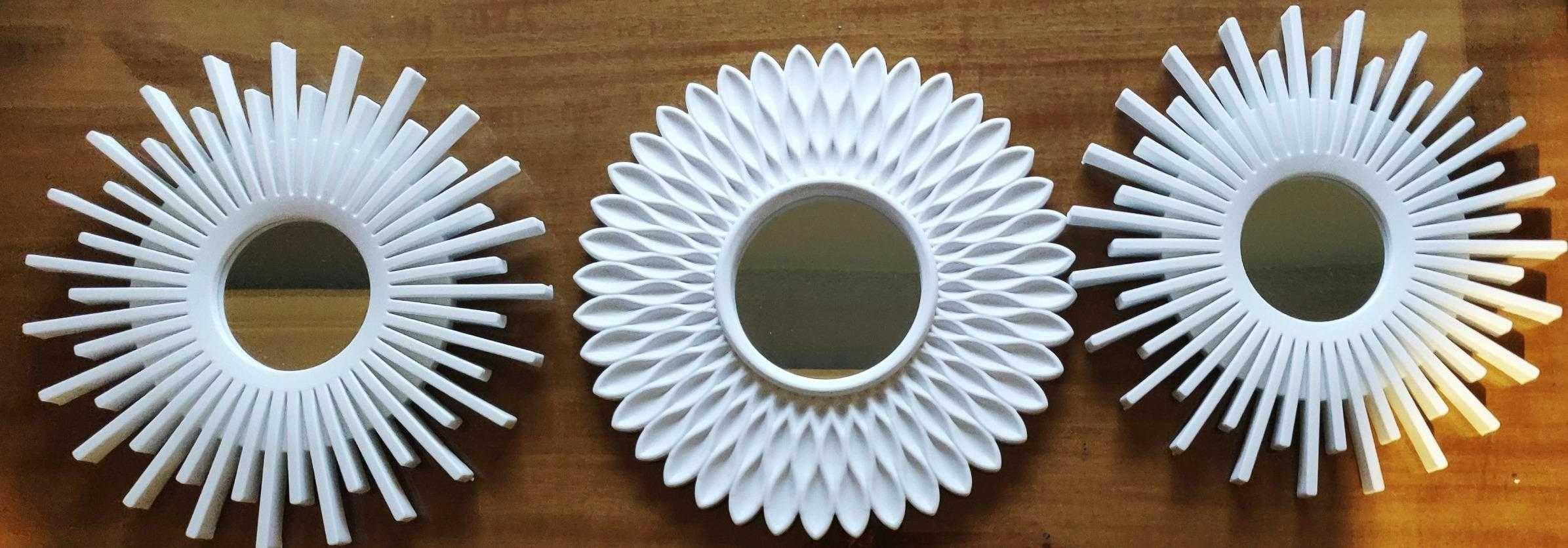 Dekoracja zestaw 3 luster w ramkach do domu na ścianę