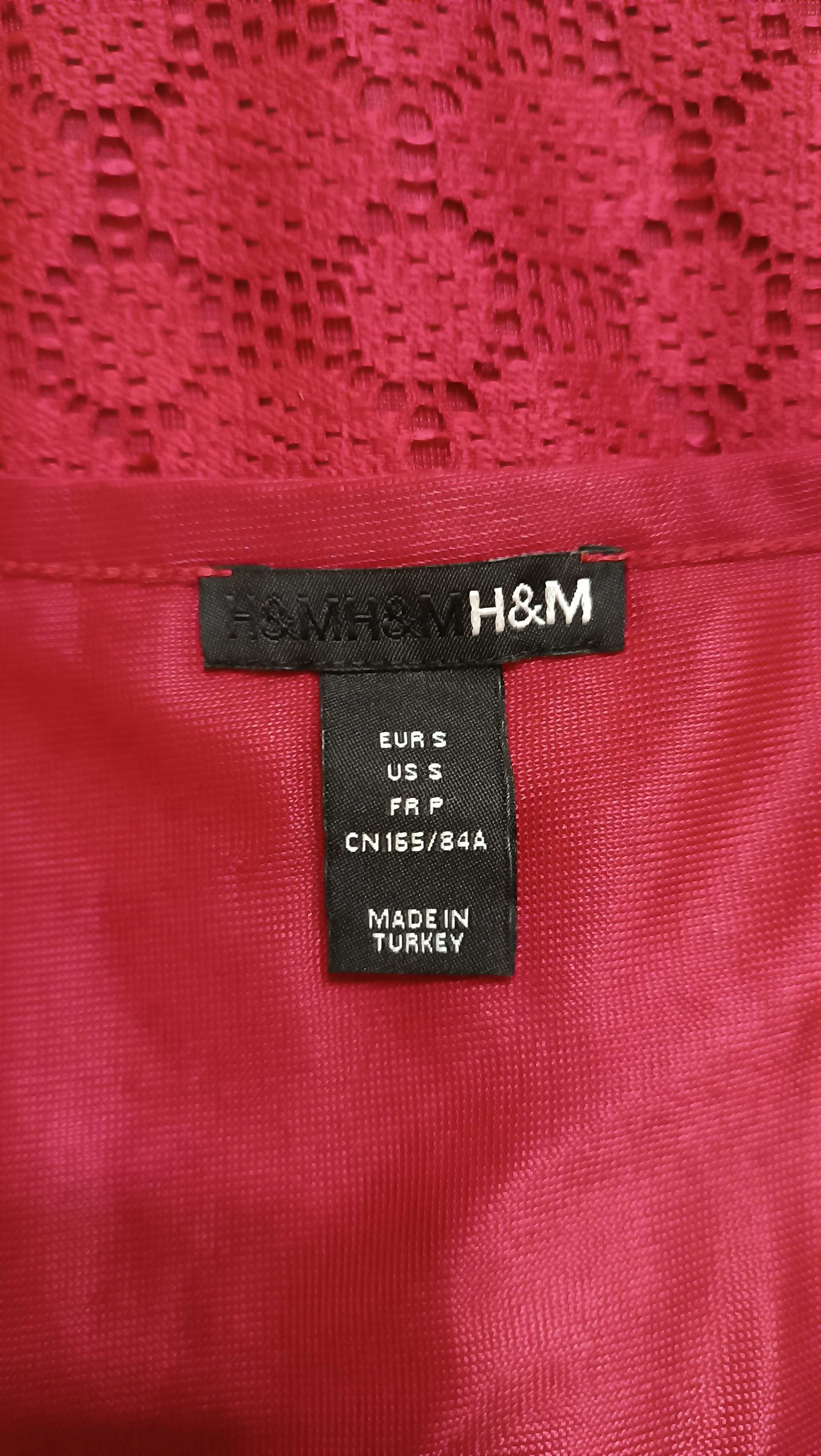 Koronkowa burgundowa bluzka ciążowa 36 H&M