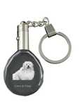 Coton de Tulear brelok do kluczy owalny z koniem Art-Dog