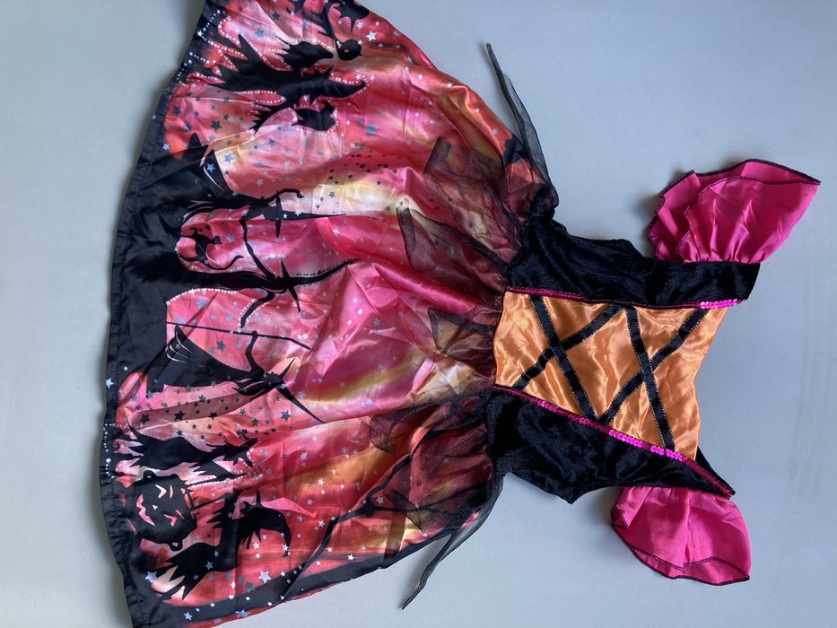 Strój karnawałowy halloween wiedźma czarodziejka czarownica 104 cm